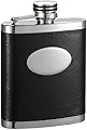 Visol VF6037 Visol Joey Stainless Steel Leather Wrapped Hip Flask with Engraving Plate - 7 oz