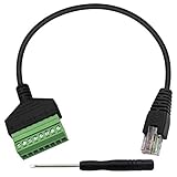 Poyiccot RJ45 LANコネクタケーブル、RJ45ネジ留め式端子ケーブル、100Mbps 8P8C オスto 8ピンネジ留め式端子アダプタケーブル、Cat5 有線イーサネットコネクタケーブル、Cat5 to 8P8Cネジ端子コネクタ DVR用、30cm