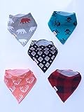 Danha Baby Bandana Teething Bib for infants and toddlers - set of 5 organic cotton drooling bib (boy