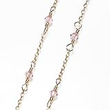 軽くてネックレスにもなる2WAYスワロフスキーメガネチェーンレディース眼鏡ストラップローズピンク 