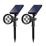 InnoGear Solar Lights Spotlight Outdoor Landscape Lighting Wall Light, Pack of 2 (Warm White Light) 