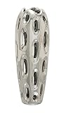 Deco 79 59735 Magnificent Ceramic Vase, Silver [並行輸入品]