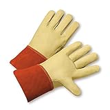 West Chester 6000/XL Premium Top Grain Cowhide Welder Gloves, X-Large/5.5" x 12.25", Tan/Red (Pack o