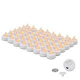 Everbrite電池式ちらつきフレームレスキャンドルLEDティーライトキャンドル48-pack
