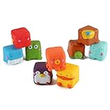 Cartoon Animal Blocks Rubber Water Bath Squirties for Baby (Set of 9) [並行輸入品]