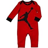 NIKE(ナイキ)エア・ジョーダン レッドxブラックジャンボジャンプマン 長袖ロンパース (12months) [並行輸入品]