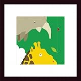 Barewalls Wall Decor by Yuko Lau, Safari Giraffe and Rhino [並行輸入品]