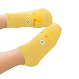 Plus Nao(プラスナオ) 子供用 赤ちゃん用 靴下 ソックス ショートソックス アニマルデザイン コットン 女の子 男の子 下着 くつ下 ベビー M イエロー