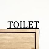 ドアコーナーデコ TOILET トイレ ドア プレート サイン マーク 表示 案内 DCD002 (ブラック, ライト)