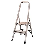 UP STORE 木目調 ステップラダー 折りたたみ 脚立 アルミ 軽量 美しい木目デザイン インテリアとしても (ナチュナルホワイト, 2段)