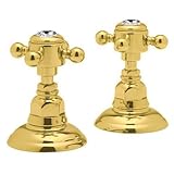 Rohl A7422XCIB A4917Lmib A7422Xc Country Bath Pair of 3/4 Hot and Cold Sidevalves with Swarovski Cry