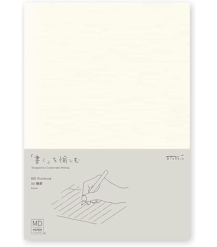 Grid Notebook DESIGNPHIL Midori MD Notebook - A5 Size, Horizontal Ruled Pages A6 Notebook