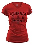 NCAA Georgia BulldogsレディースFitted Collegiate基本的なロゴVネックTee XL ホワイト