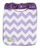 Baby Girl Bib - Reversible - Purple & White Chevron on Purple Minky by Polka Dot Moon