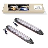 GZRUICA 流れるウインカー シーケンシャルウインカー デイライト LEDテープライト 防水 高輝度チップ ホワイト/アンバー切り替え可能 車用 15.5CM 黒ベース DC12V 汎用 2本セット