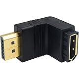 Poyiccot Displayport 延長アダプタ, L字型90度下向きDisplayPortオスtoメス延長アダプタ4K ディスプレイポート DP to DP 延長アダプタ (Displayport下向き)