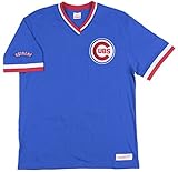 シカゴ・カブスMLBメンズOvertime WinヴィンテージVネックTシャツ L ブルー