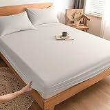 AYO(エイワイオー) ワンタッチシーツ 敷き布団カバー 水洗い加工 シングル ライトグレー シーツ フィットシーツ ゴム 洗い替え 無地 おしゃれ 140X200