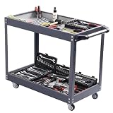 ツールワゴン 2段 キャスター付き ツールカート スチール 工具 ワゴン ツールトロリー 工具カート 工具台車 工具収納 DIY ガレージ グレー (2段タイプ) seathestars