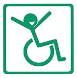 【全16色】車椅子マーク/車イス　サイン/カー ステッカー/Car/リラックス/車用/シール/ Vinyl/Decal /バイナル/デカール/-2 (緑) [並行輸入品]