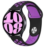 ラグ幅20MM汎用 コンパチブル Samsung Galaxy Watch 7/6/5/4/FE 40mm 44mm/6 Classic 43mm 47mm/5 Pro 45mm/4 Classic 42mm 46mm、コンパチブル amazfit gtr mini/gts4 mini ベルト、スポーツバンド 交換ベルト シリコン製 柔らかい ソフト 通気 多空気穴ベルト