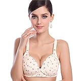 KINDOYO 新しく美しい 女性の看護のブラ ランジェリーストラップ調整 ボタン 妊娠中のブラ, イエロー/90B-C