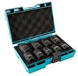 マキタ(Makita) ソケット 9個セット 差込角1/2インチ(12.7mm) D-41517 収納ケース付 インパクトレンチ サイズ：8/10/12/13/14/16/17/19/21mm [並行輸入品]