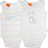 パンプキンパッチ（Pumpkin Patch）ユニセックスバニーワールドボーダー&水玉模様ノースリーブボディースーツ2枚セット newborn nb 50cm 新生児用　出産祝い,うさぎウサギロンパー