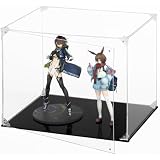 HYPE GUARD【公式】フィギュアケース UVカット99.3％【フィギュアコレクター考案】 積み重ね可能 アクリル【マグネット付き 前扉】クリア 棚 コレクション ディスプレイ (台座：黒, 内寸：幅40×奥行30×高さ30cm)
