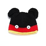 FYX ベビー用　可愛いミッキー　手編み風　ニット帽　子供用　出産お祝いやお誕生日プレゼント　贈り物