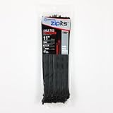 Cambridge ZipIts 100 pcs- 11 " 75ポンド引張強度、標準Dutyナイロンケーブルタイ、UVブラック