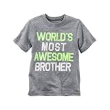 カーターズ Carter's/ ワールズモーストオーサムブラザーグラフィックティ グレー トップス半袖Tシャツ 7歳【並行輸入】