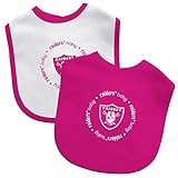 Baby Fanatic Pink Bibs, Oakland Raiders by Baby Fanatic