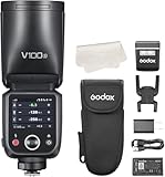 Godox V100-S カメラフラッシュ ラウンドヘッド 100Ws タッチスクリーン 取り外し可能なサブフラッシュ付き USB-C充電 2.4G X ワイヤレス HSS TTL モデリングランプ内蔵 ソニーa7IV a7III a7RV a7RIV a7c a9III a6500 a6400用