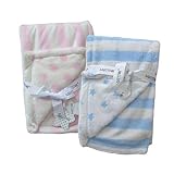 Super Soft plush stripe blanket with spots / stars by Baby Town (Pink) by BABY TOWN