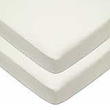 American Baby Company Twin Pack Knit Fitted Crib Sheet made with Organic Cotton, Natural Color
