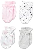 Bon Bebeベビー女の子バタフライAssorted 4 Pack Mitten Set カラー: ピンク