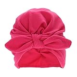 Domybestベビー用帽子　リボン付き　秋　寒さ対策　冷房　可愛い 衣装 赤ちゃん 新生児 出産祝い 百日記念　8色 (レッド)