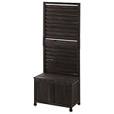 プランター付 ガーデンフェンス 目隠し 木製 プランターボックス付 ブラウン 〔60×150cm〕 ルーバーDBR