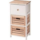 チェスト/タンス スノッフ 3段 木製(桐/杉) 幅33cm×奥行27cm×高さ65cm MIP-551WH ホワイト(白)