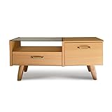 たっぷり収納できるテーブル兼ドレッサー　CLAM(クラム) 　ローテーブル ガラステーブル センターテーブル