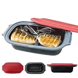 TokyoDeco 電子レンジ専用調理器 レシピ付き 電子レンジで焼き目が付けられる 角皿型 [ 焼く 炒める 煮る 蒸す 炊く 温める ] 万能 丸型 電子レンジ 調理器 レンジグリル 食器洗浄機対応 焼き魚 レンジ 焦げ目丸洗い可能 らくらくクック i001