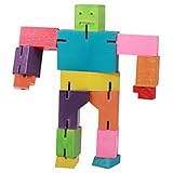 Lovoski 木製　ロボット　キューブ　立体パズル　積み木　キッズ　知育玩具　創造　おもちゃ　5色選べる - マルチ