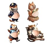 ぷにぷに おなか シール お腹 3D 立体 ステッカー スクイーズ 犬 癒し 柴犬 柔らかい もちもち デコシール ストレス解消 グッズ 車 スマホケース デコレーション ぽっちゃり クッションステッカー ぷっくりお腹 ドアガード 壁 衝突防止 犬4組