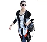 2way ロング カーディガン ボーダー 冷房 日焼け 対策に ホワイト BS0053