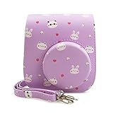 Rieibi チェキケース instax mini 12ケース、チェキ mini11 ケース Fujifilm チェキ instax mini9 ケース instax mini8ケース カメラケース 保護ケース 可愛いカメラバッグ ショルダーストラップ付き 落下防止 全面保護 PUレザー おしゃれ 携帯型（mini 12/11/8/8+/9専用 ZSSGDW）