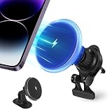 スマホホルダー 車 ワイヤレス充電 マグネット15W急速充電安定性拔群 車 スマホスタンド【超強磁力】magsafe 車載【360°回転な台座×多角度自由調節】カー用品 車載スマホホルダー マグセーフ 車載 充電器 片手操作 1秒で着脱 車用品 携帯ホルダーiPhone&Android多機種と多車種が対応（ブラック）