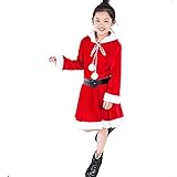 ＜SOBABY＞　サンタクロース　サンタ　クリスマス衣装　女の子　赤　ワンピース　可愛い　ベルトと髪かざりを贈り　110 120 130 140 150 センチ