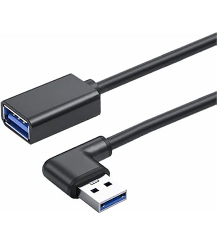 Amazon.co.jp: 変換名人 USB3.0 延長ケーブル 20cm [ Aオス端子・、右L