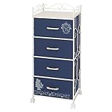 チェスト 4段 かわいい Disney ディズニー プリンセス 組立簡単 美女と野獣 ベル ネイビー 幅45×奥行35×高さ102cm FB45B-4NV